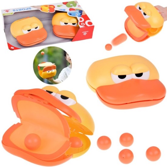 JOKO Športová hra Chyť loptu do Lapača - zobáka kačky + 4 loptičky, oranžová