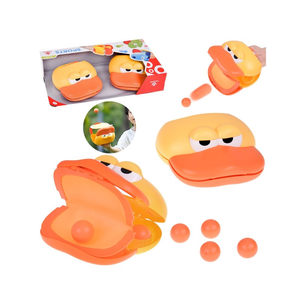 JOKO Športová hra Chyť loptu do Lapača - zobáka kačky + 4 loptičky, oranžová