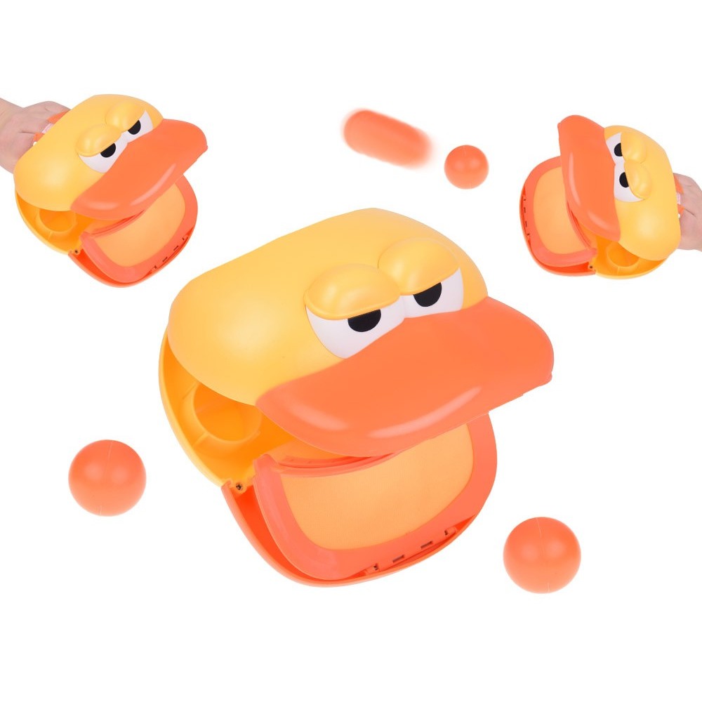 JOKO Športová hra Chyť loptu do Lapača - zobáka kačky + 4 loptičky, oranžová