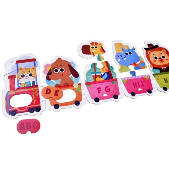 JOKO Detské Puzzle Zvieratá Abeceda Vláčik 40ks