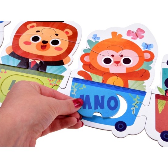 JOKO Detské Puzzle Zvieratá Abeceda Vláčik 40ks