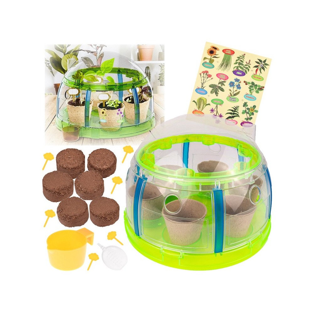 JOKO Detská Sada na pestovanie rastlín v Skleníku Little Gardener's Organic + semená 6 druhov
