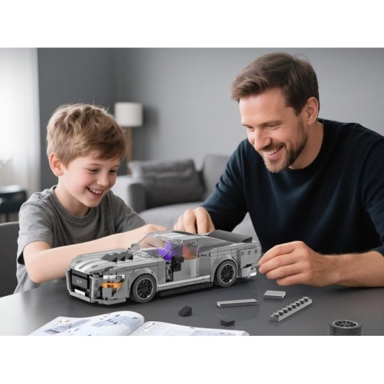 Reobrix Techická Stavebnica Pretekárske Auto GT GRAY sports 1960s, 437ks