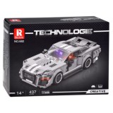 Reobrix Techická Stavebnica Pretekárske Auto GT GRAY sports 1960s, 437ks