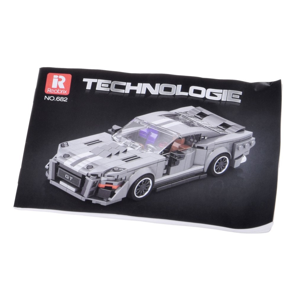 Reobrix Techická Stavebnica Pretekárske Auto GT GRAY sports 1960s, 437ks