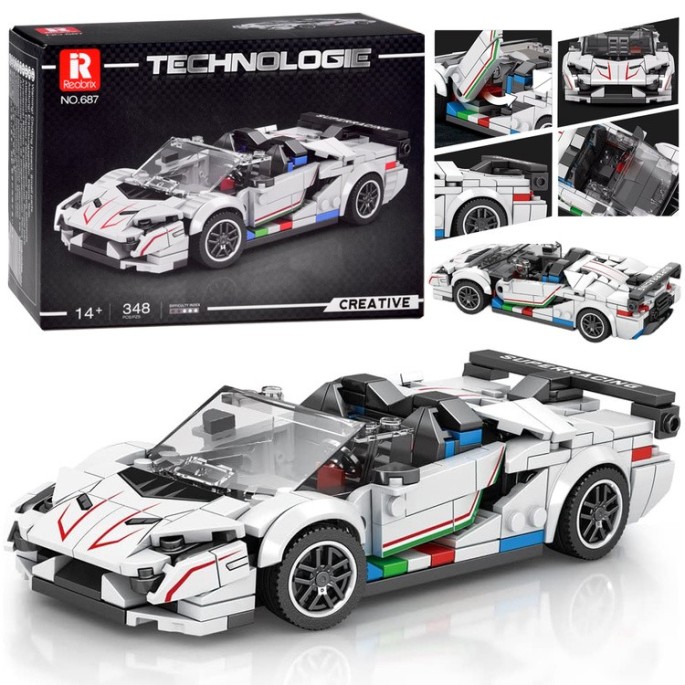 JOKO Technická Stavebnica Športové auto Kabriolet 348ks, biely
