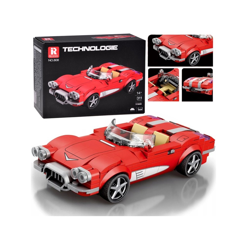 JOKO Technická Stavebnica Retro Kabriolet z roku 1950, 311ks, červené