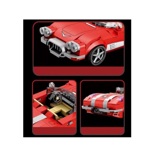 JOKO Technická Stavebnica Retro Kabriolet z roku 1950, 311ks, červené