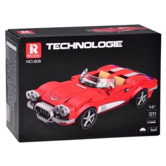 JOKO Technická Stavebnica Retro Kabriolet z roku 1950, 311ks, červené