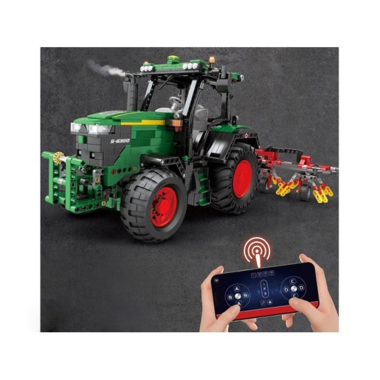 JOKO RC Technická Stavebnica Traktor s branami, pohonom 4 motorov a LED svetlom 1664ks na diaľkové ovládanie