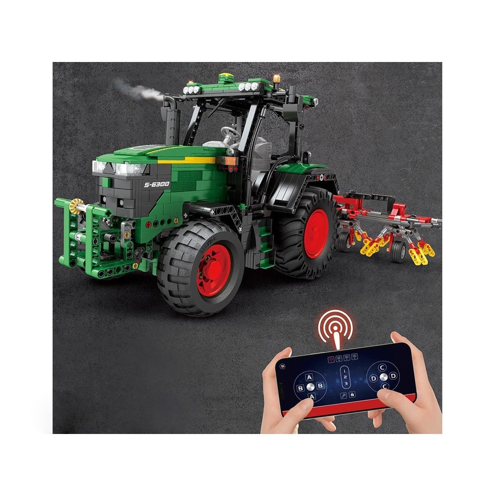 JOKO RC Technická Stavebnica Traktor s branami, pohonom 4 motorov a LED svetlom 1664ks na diaľkové ovládanie