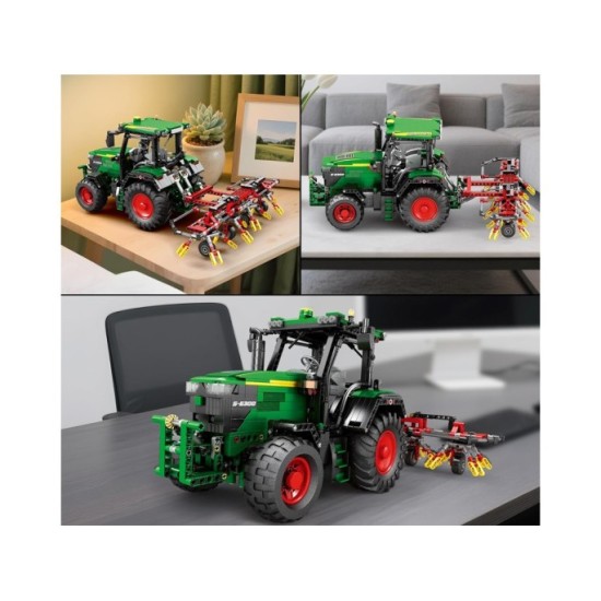 JOKO RC Technická Stavebnica Traktor s branami, pohonom 4 motorov a LED svetlom 1664ks na diaľkové ovládanie