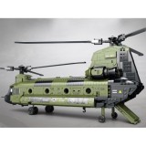 Reobrix Veľká Technická Stavebnica Helikoptéra CH-47 Chinook – vojenský tandemový vrtuľník 1458ks, dĺžka 78cm