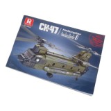 Reobrix Veľká Technická Stavebnica Helikoptéra CH-47 Chinook – vojenský tandemový vrtuľník 1458ks, dĺžka 78cm