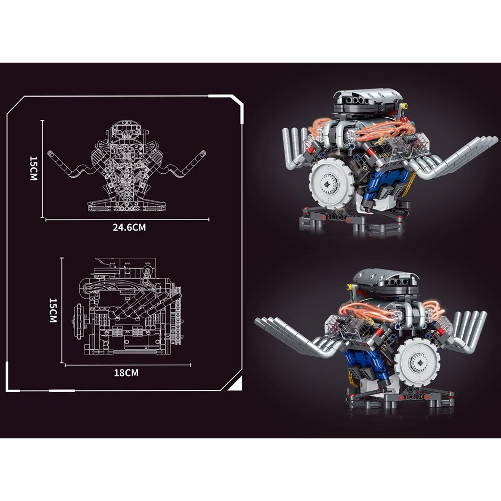JOKO RC Technická Stavebnica Pohybujúci Motor 665ks, ovládanie pomocou Mobilnej Aplikácie