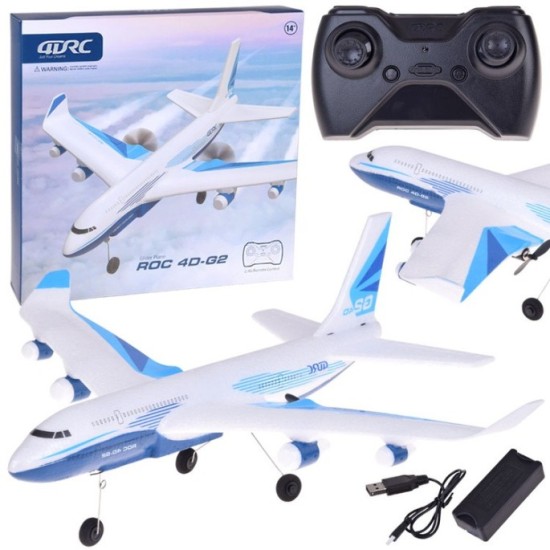JOKO RC Lietadlo ROC 4D-G2 na diaľkové ovládanie s LED svetlom + USB nabíjačka, biele
