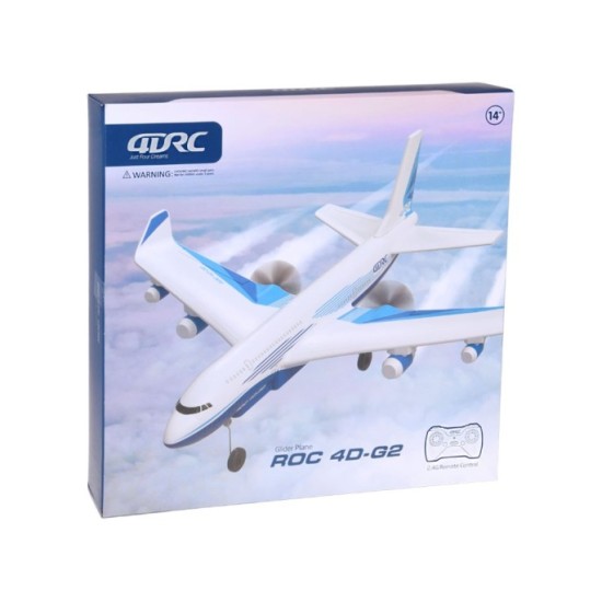 JOKO RC Lietadlo ROC 4D-G2 na diaľkové ovládanie s LED svetlom + USB nabíjačka, biele