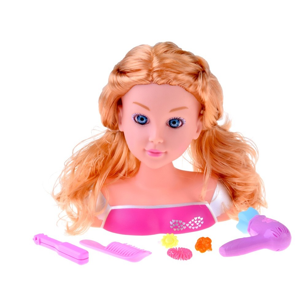 Joko Bábika hlava na česanie 20cm s fénom, blondínka