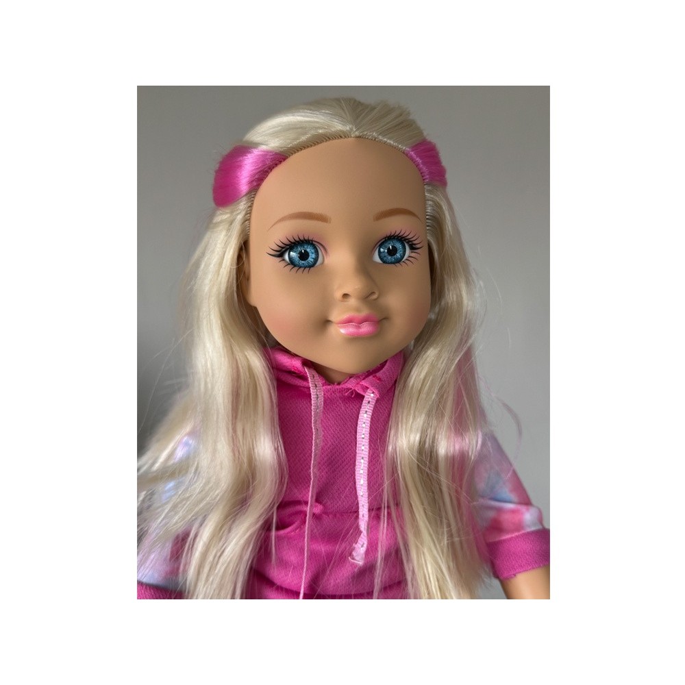 JOKO Veľká Bábika v Športovom Oblečení 48 cm s dlhými blond vlasmi a hudbou na batérie