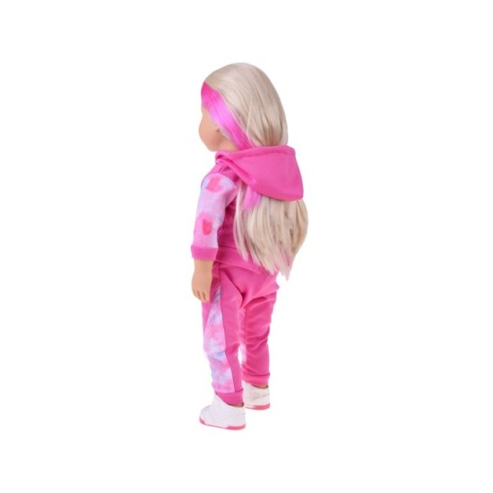 JOKO Veľká Bábika v Športovom Oblečení 48 cm s dlhými blond vlasmi a hudbou na batérie