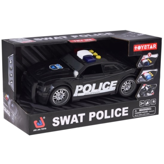 JOKO Policajné Auto so svetlom a zvukom na batérie, čierne