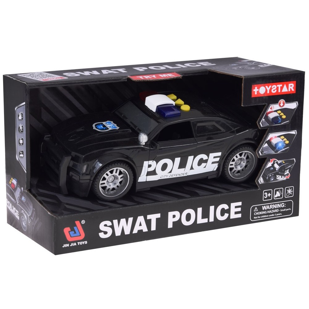 JOKO Policajné Auto so svetlom a zvukom na batérie, čierne