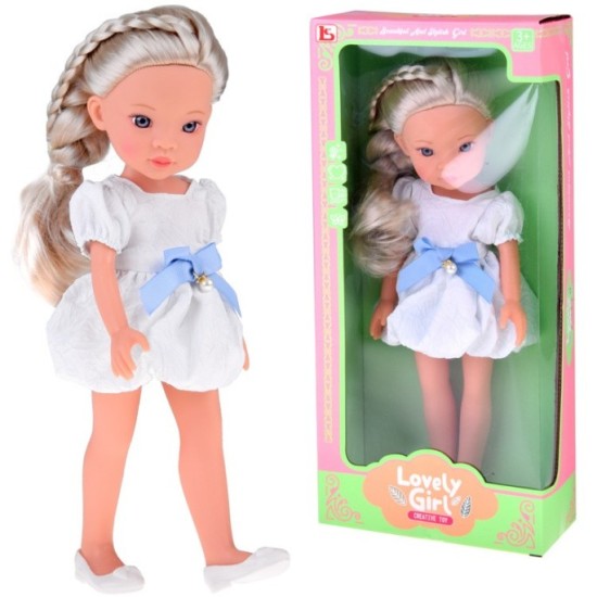 JOKO Bábika s Blond vlasmi v bielych šatách 33cm
