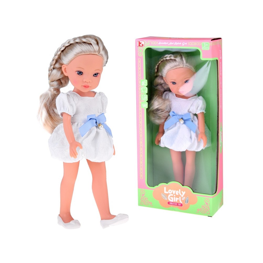 JOKO Bábika s Blond vlasmi v bielych šatách 33cm