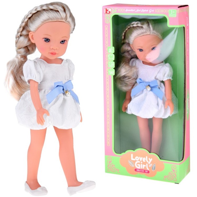 JOKO Bábika s Blond vlasmi v bielych šatách 33cm