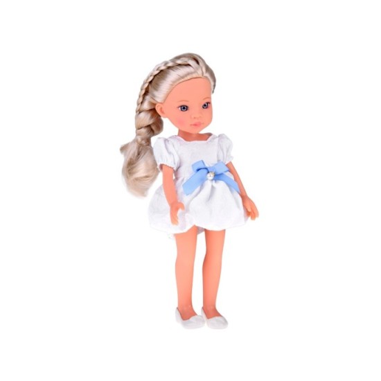 JOKO Bábika s Blond vlasmi v bielych šatách 33cm