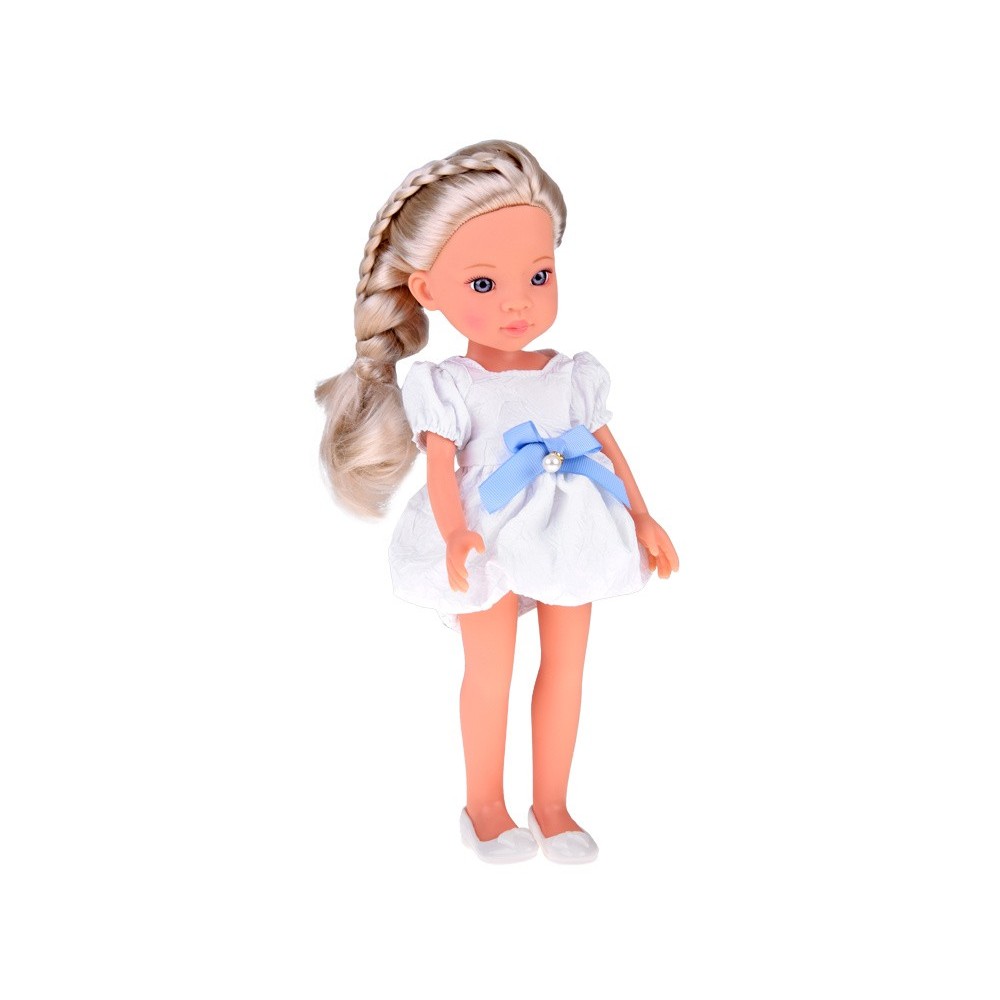 JOKO Bábika s Blond vlasmi v bielych šatách 33cm