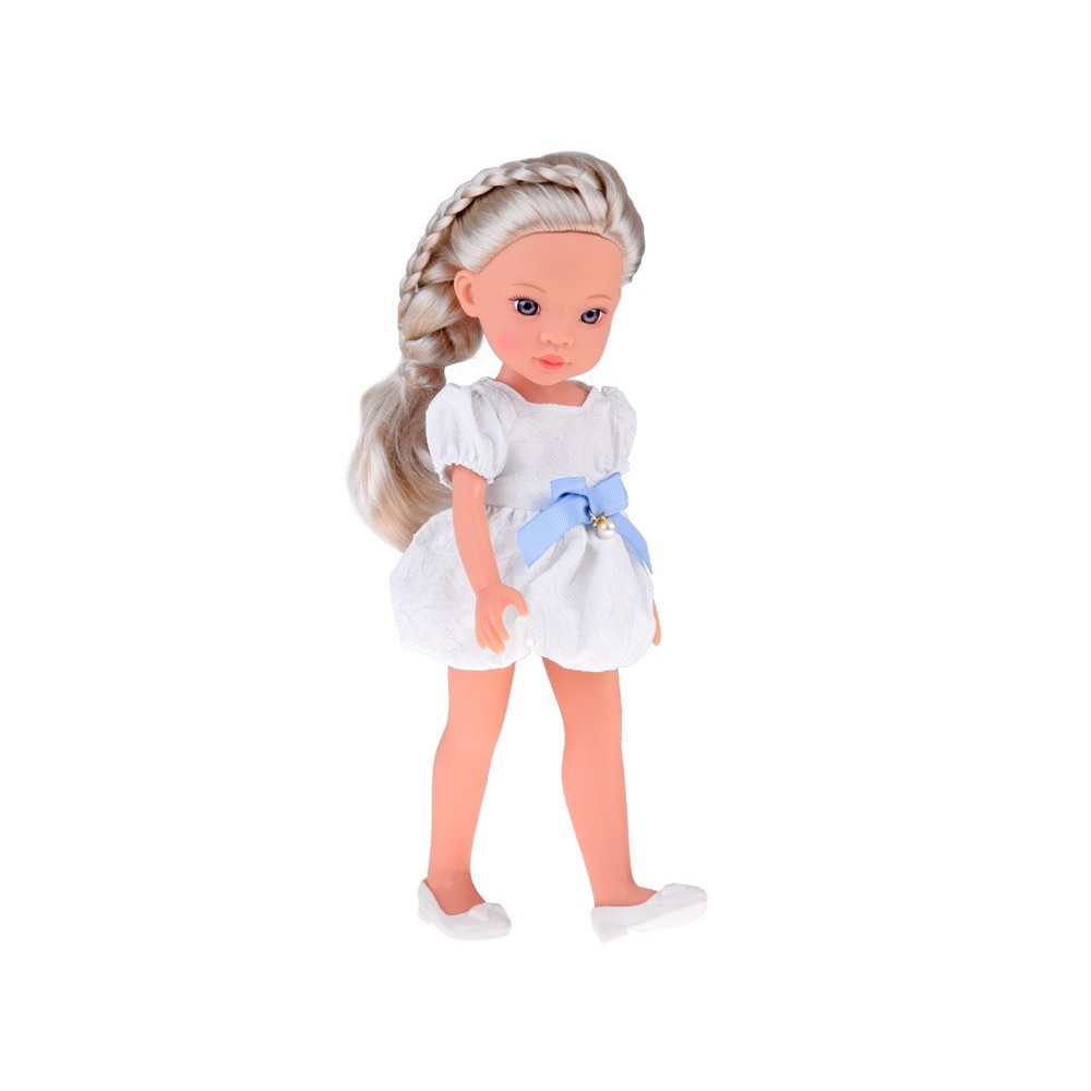 JOKO Bábika s Blond vlasmi v bielych šatách 33cm