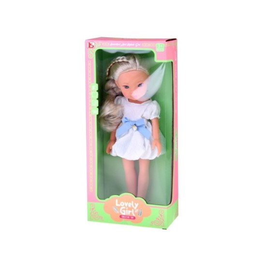 JOKO Bábika s Blond vlasmi v bielych šatách 33cm