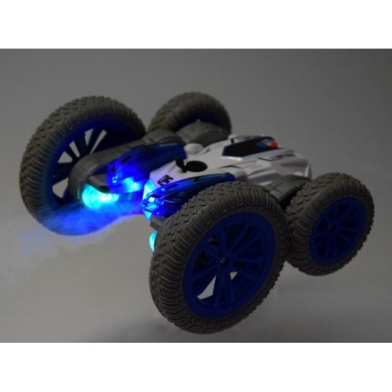 JOKO RC Kaskadérske auto s Parným Efektom s LED svetlom, 360 stupňové otáčanie na diaľkové ovládanie, modré