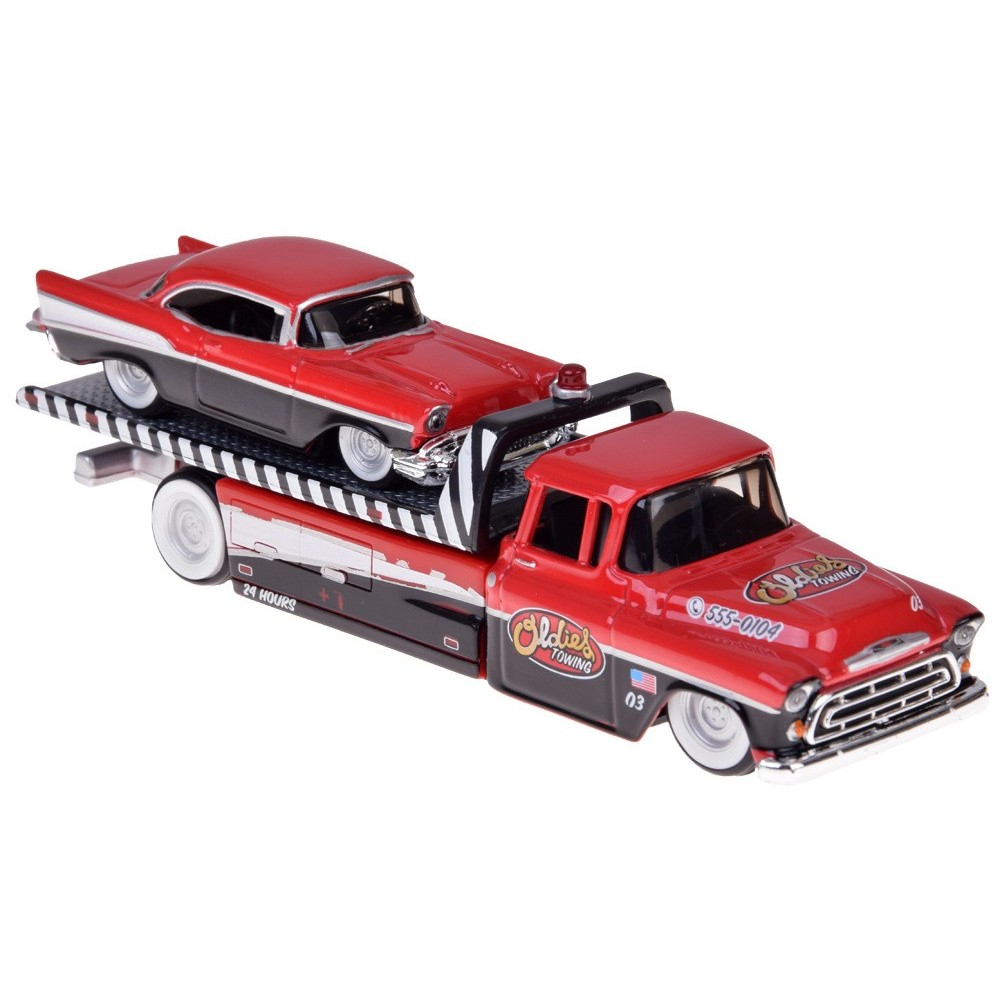 Maisto Kovový set 1:64 - odťahové vozidlo CHEVROLET Flatbed 1957 a CHEVROLET Bel Air