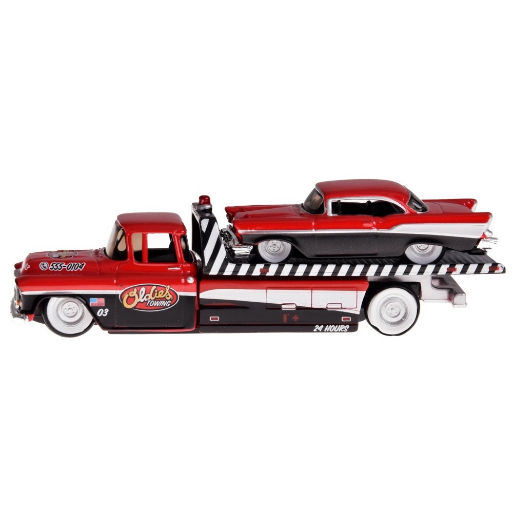 Maisto Kovový set 1:64 - odťahové vozidlo CHEVROLET Flatbed 1957 a CHEVROLET Bel Air
