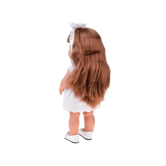 JOKO Bábika 38cm s dlhými hnedými vlasmi + hrebeň
