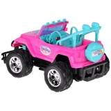 JOKO RC Auto Jeep na diaľkové ovládanie pre dievčatá + 2 Bábiky dievča a chlapec + USB nabíjací kábel, ružové