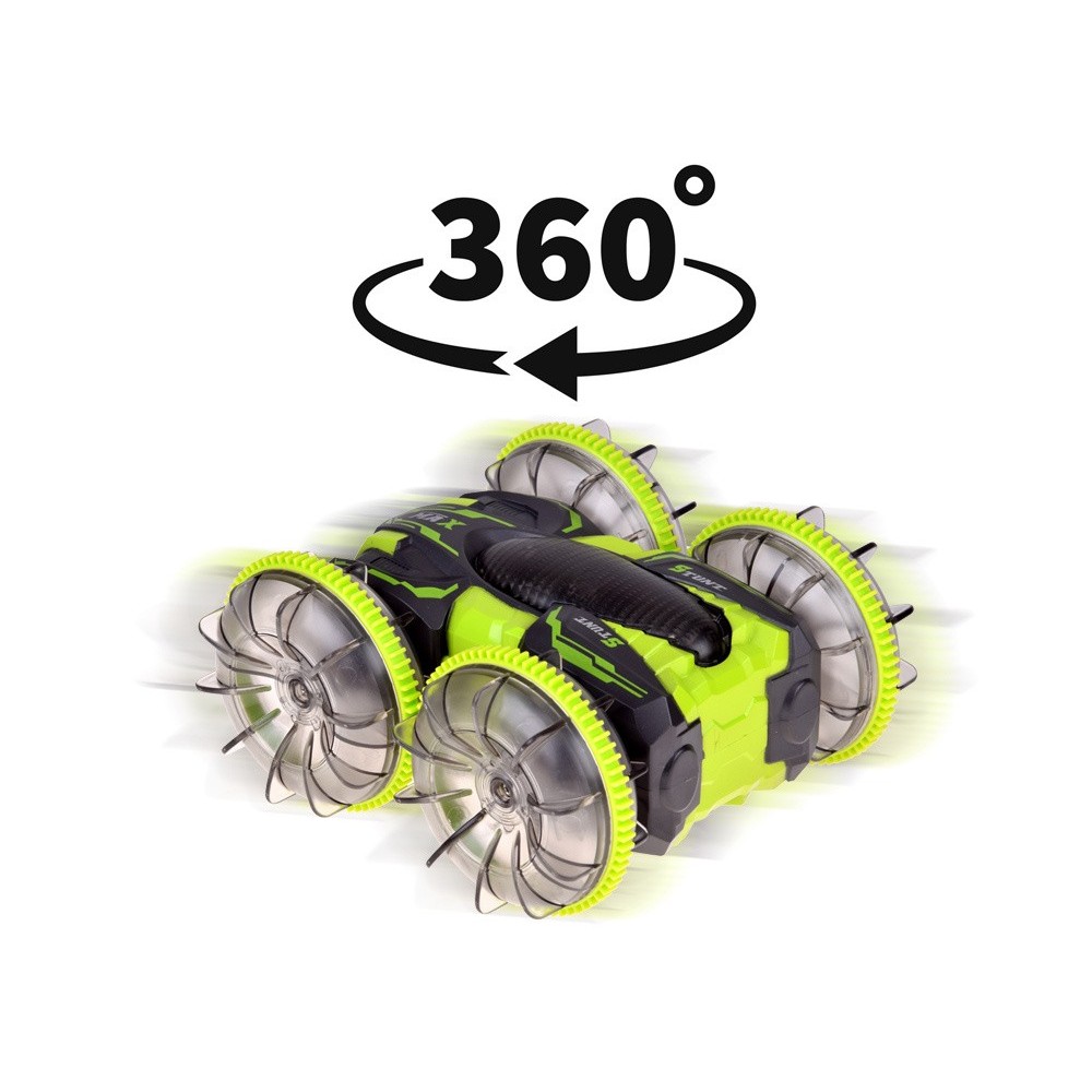 JOKO RC Akrobatické Auto 360˚Amfibia Stunt, Pláva, Jazdí, Svieti, zelené