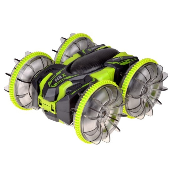 JOKO RC Akrobatické Auto 360˚Amfibia Stunt, Pláva, Jazdí, Svieti, zelené