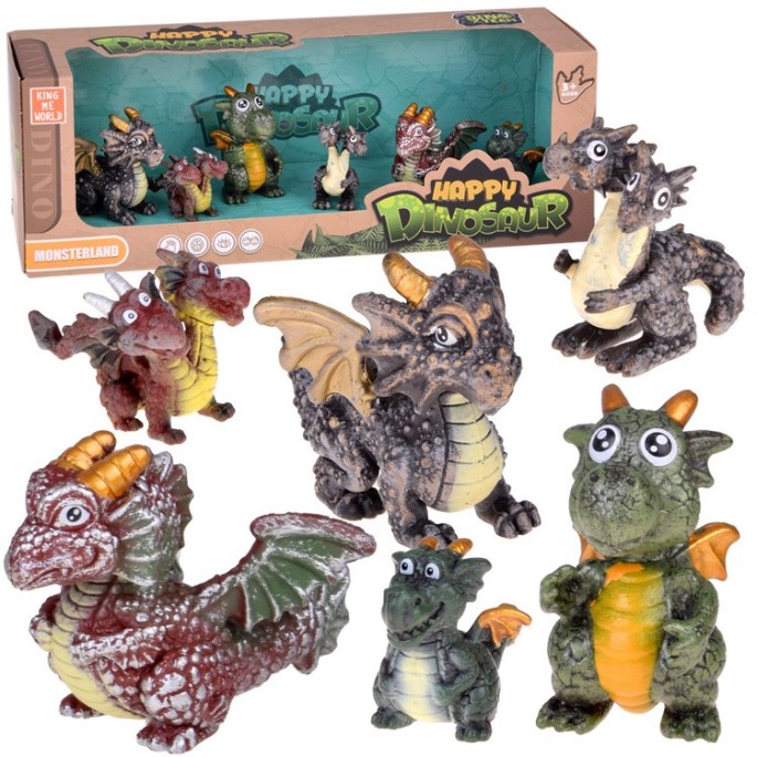 JOKO Sada Figúrky Rozprávkové Draky, Dinosaury 6ks