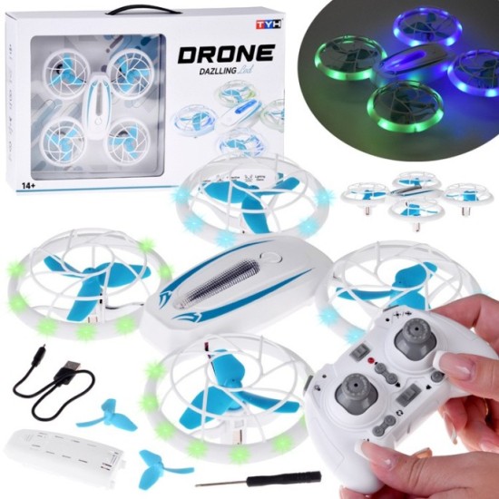 JOKO RC Dron, Akrobatická Kvadrokoptéra s LED svetlom na diaľkové ovládanie, biely