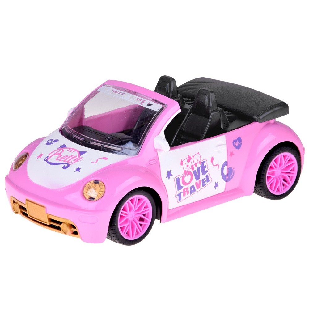 JOKO RC Auto Kabriolet so svetlom na diaľkové ovládanie pre dievčatá, ružové
