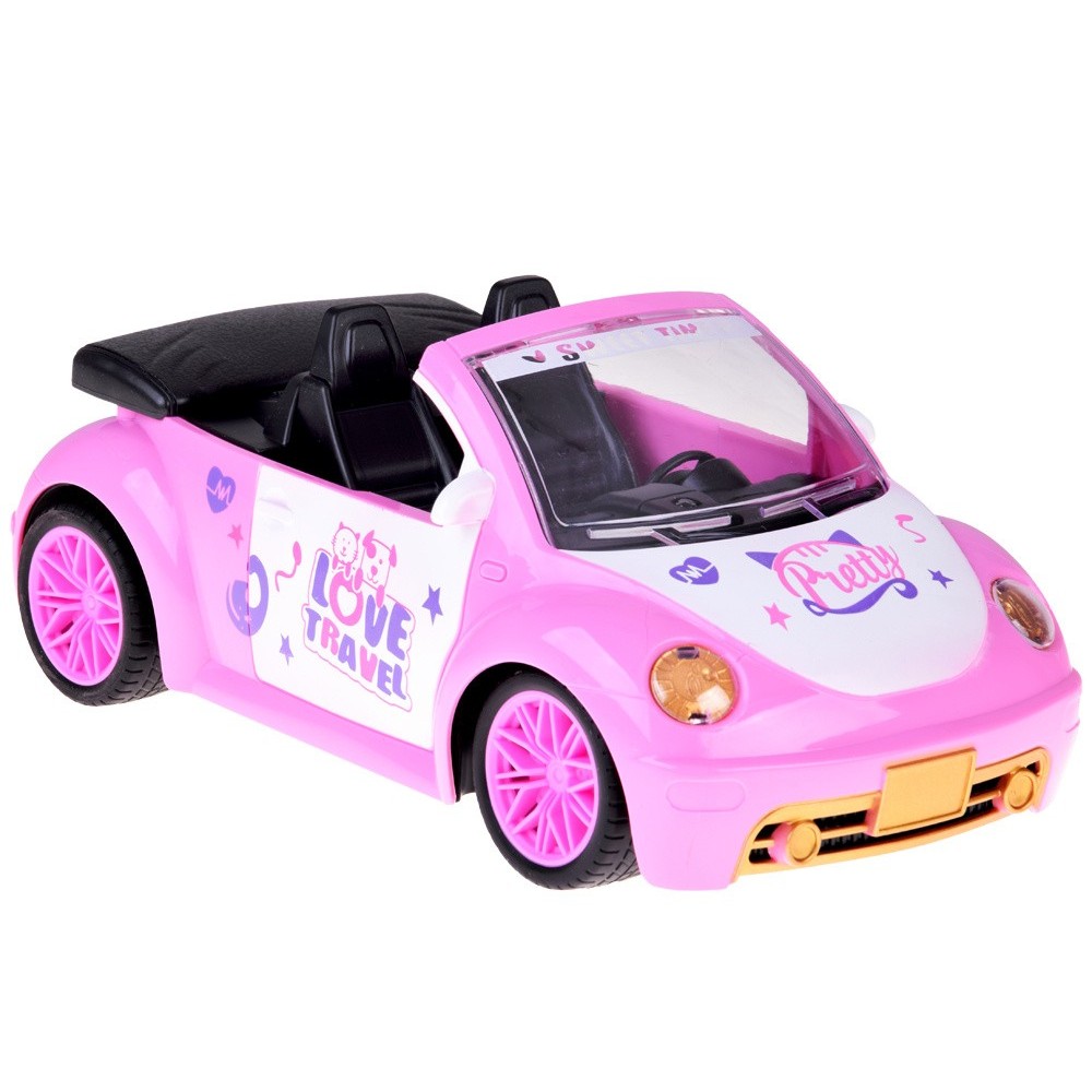 JOKO RC Auto Kabriolet so svetlom na diaľkové ovládanie pre dievčatá, ružové