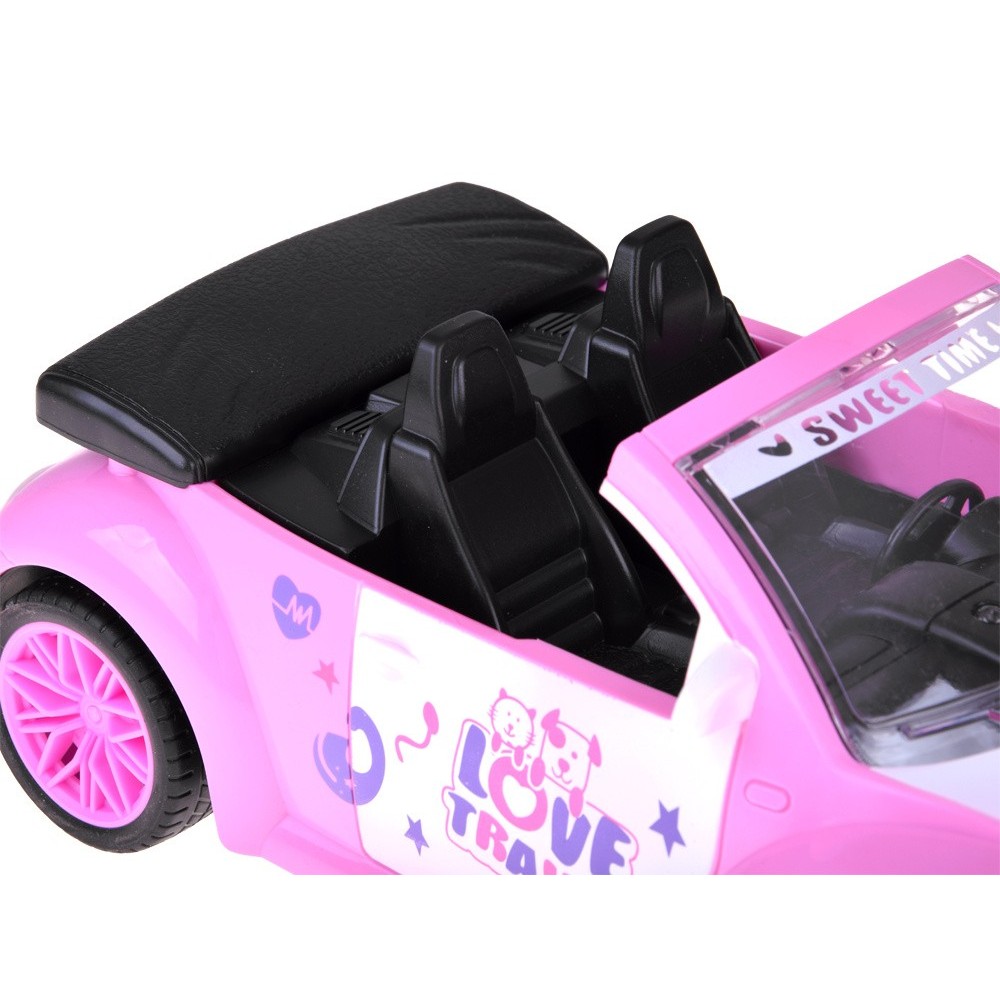 JOKO RC Auto Kabriolet so svetlom na diaľkové ovládanie pre dievčatá, ružové