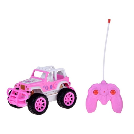 JOKO RC Auto Jeep Off-Road so svetlom na diaľkové ovládanie pre dievčatá, ružové