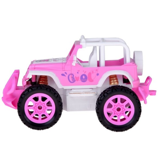 JOKO RC Auto Jeep Off-Road so svetlom na diaľkové ovládanie pre dievčatá, ružové