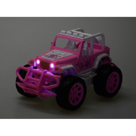 JOKO RC Auto Jeep Off-Road so svetlom na diaľkové ovládanie pre dievčatá, ružové