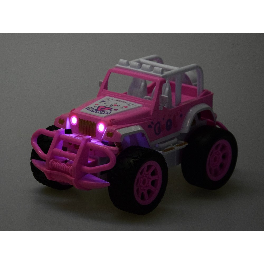 JOKO RC Auto Jeep Off-Road so svetlom na diaľkové ovládanie pre dievčatá, ružové