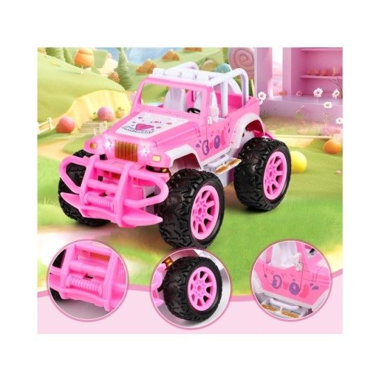 JOKO RC Auto Jeep Off-Road so svetlom na diaľkové ovládanie pre dievčatá, ružové